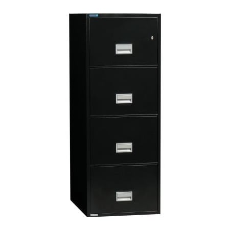 Phoenix Safe International Phoenix Safe Vertical 25" 4-Drawer Letter Fire and Water Resistant File Cabinet, Black - LTR4W25B
